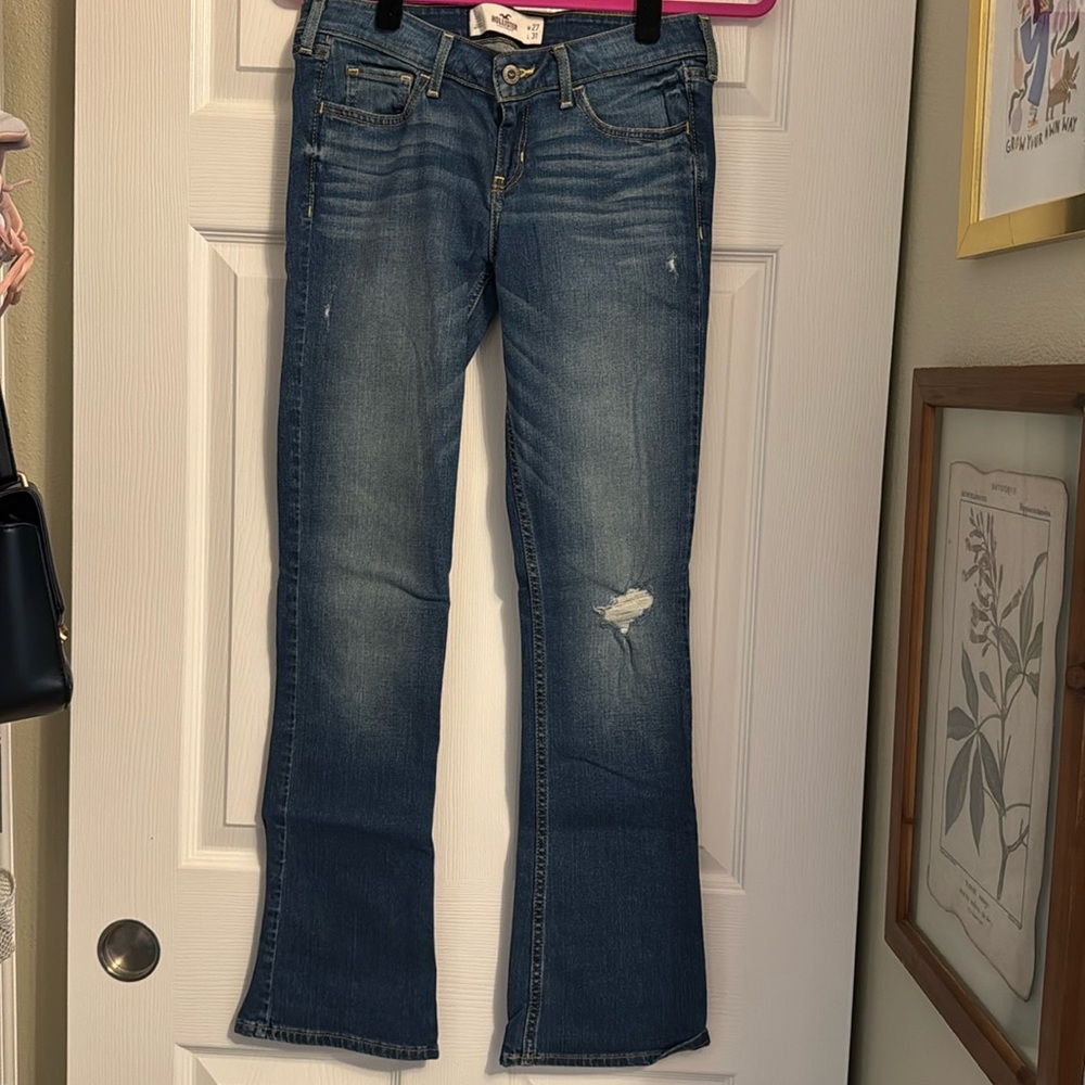 Blue denim flared jeans